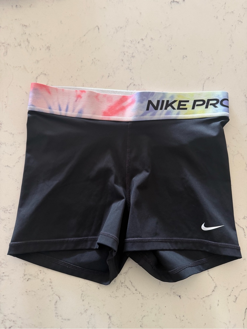 Nike Pro Black Compression Shorts/Spandex with Tie-Dye Waistband